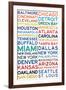 National Football League Cities on White-null-Framed Art Print