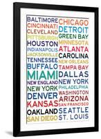 National Football League Cities on White-null-Framed Art Print