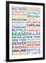 National Football League Cities on White-null-Framed Art Print