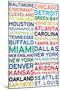National Football League Cities on White-null-Mounted Art Print