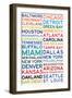 National Football League Cities on White-null-Framed Art Print