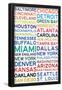 National Football League Cities on White-null-Framed Poster