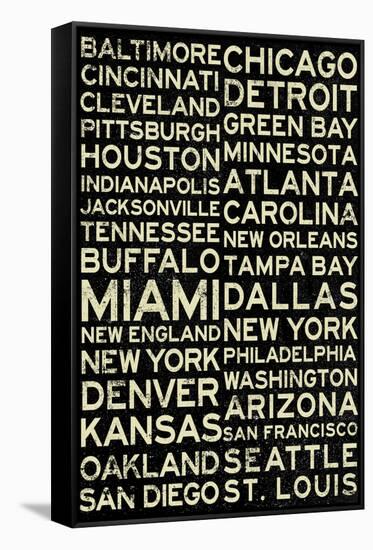 National Football League Cities Vintage Style-null-Framed Stretched Canvas