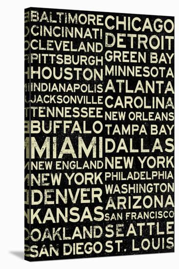 National Football League Cities Vintage Style-null-Stretched Canvas