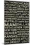 National Football League Cities Vintage Style-null-Mounted Art Print