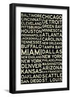 National Football League Cities Vintage Style-null-Framed Art Print