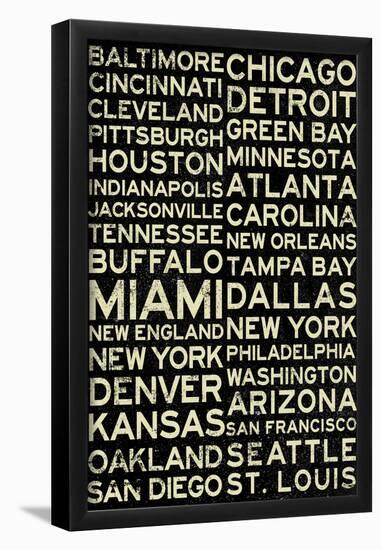 National Football League Cities Vintage Style-null-Framed Poster