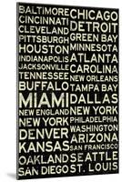 National Football League Cities Vintage Style-null-Mounted Poster