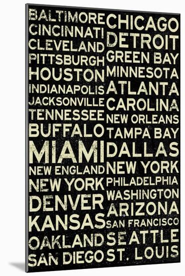 National Football League Cities Vintage Style-null-Mounted Poster