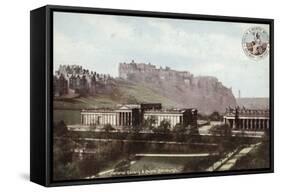 National Gallery and Castle, Edinburgh-null-Framed Stretched Canvas
