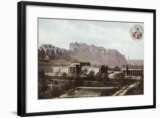 National Gallery and Castle, Edinburgh-null-Framed Photographic Print