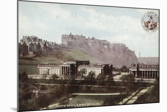 National Gallery and Castle, Edinburgh-null-Mounted Photographic Print