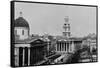 National Gallery and Church of St Martin-in-the-Fields, Westminster, London, c1910-Photochrom Co Ltd of London-Framed Stretched Canvas