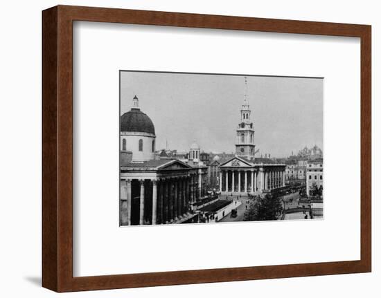 National Gallery and Church of St Martin-in-the-Fields, Westminster, London, c1910-Photochrom Co Ltd of London-Framed Photographic Print