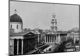 National Gallery and Church of St Martin-in-the-Fields, Westminster, London, c1910-Photochrom Co Ltd of London-Mounted Photographic Print