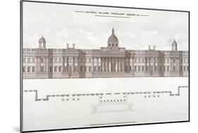 National Gallery, Trafalgar Square, Westminster, London, C1838-null-Mounted Giclee Print