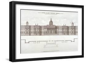 National Gallery, Trafalgar Square, Westminster, London, C1838-null-Framed Premium Giclee Print