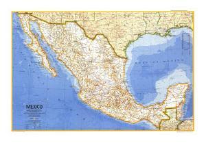 1973 mexico map by national geographic maps