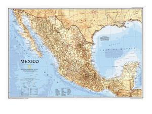 1994 mexico map by national geographic maps