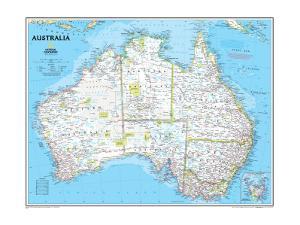australia political map by national geographic maps