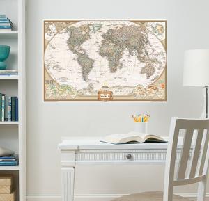 national geographic world map executive wall decal sticker