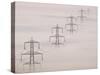 National Grid Pylons In the Mist-Adrian Bicker-Stretched Canvas