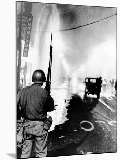 National Guard in Watts During the 1965 Race Riot-null-Mounted Photo