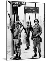 National Guardsmen at a Los Angeles City Limits-null-Mounted Photo