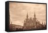 National Historic Museum at Red Square in Moscow-Banauke-Framed Stretched Canvas