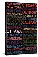 National Hockey League Cities Colorful-null-Stretched Canvas