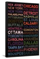 National Hockey League Cities Colorful-null-Framed Poster