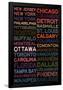 National Hockey League Cities Colorful-null-Framed Poster
