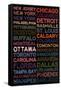 National Hockey League Cities Colorful-null-Framed Stretched Canvas