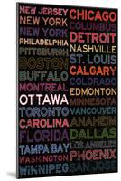 National Hockey League Cities Colorful-null-Mounted Art Print