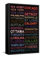 National Hockey League Cities Colorful-null-Framed Stretched Canvas