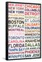 National Hockey League Cities on White-null-Framed Poster