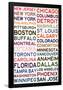 National Hockey League Cities on White-null-Framed Poster