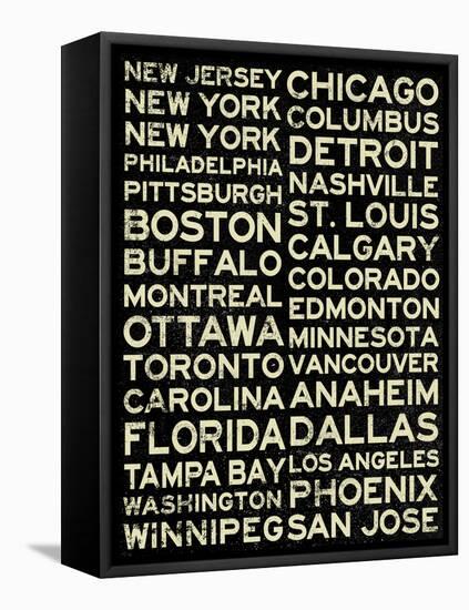 National Hockey League Cities Vintage Style-null-Framed Stretched Canvas