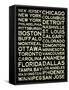 National Hockey League Cities Vintage Style-null-Framed Stretched Canvas