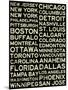 National Hockey League Cities Vintage Style-null-Mounted Poster