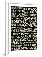 National Hockey League Cities Vintage Style-null-Framed Art Print