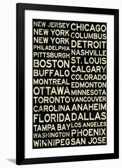 National Hockey League Cities Vintage Style-null-Framed Art Print