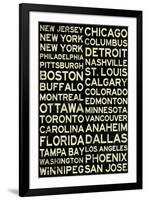 National Hockey League Cities Vintage Style-null-Framed Art Print