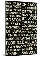 National Hockey League Cities Vintage Style-null-Mounted Art Print