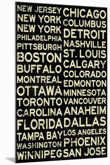 National Hockey League Cities Vintage Style-null-Mounted Art Print