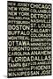 National Hockey League Cities Vintage Style-null-Mounted Art Print