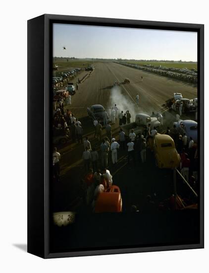 National Hot Rod Association's National Opening Drag Race Held at the Orange County Airport-Ralph Crane-Framed Stretched Canvas