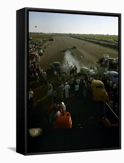 National Hot Rod Association's National Opening Drag Race Held at the Orange County Airport-Ralph Crane-Framed Stretched Canvas