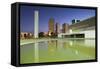 National Library, Skyscrapers, Duskbrasilia, Federal District, Brazil, South America-Ian Trower-Framed Stretched Canvas