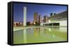 National Library, Skyscrapers, Duskbrasilia, Federal District, Brazil, South America-Ian Trower-Framed Stretched Canvas